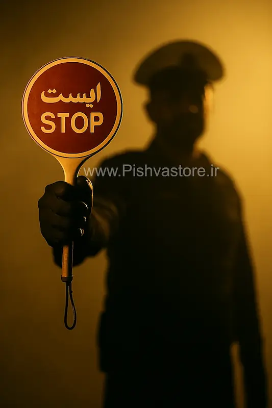تابلو هشدار ایست دستی