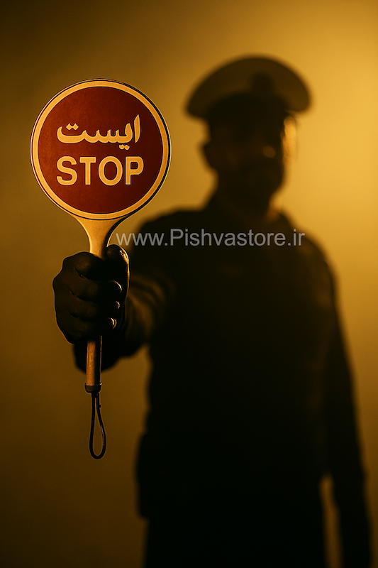 تابلو هشدار ایست دستی