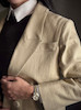 کت کرم لینن بلیزر 