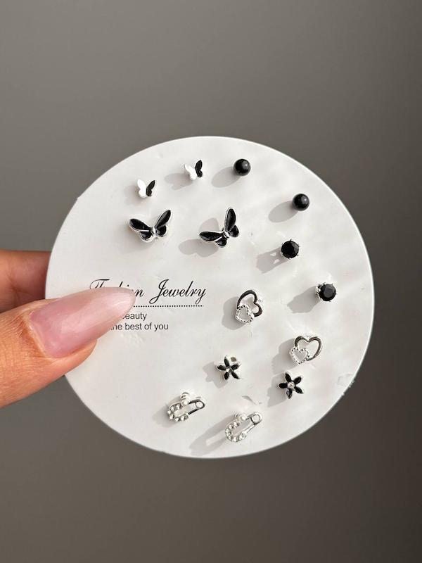 پک گوشواره پروانه مشکی