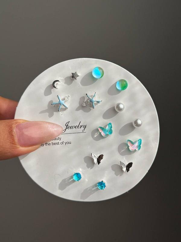 پک گوشواره پروانه آبی