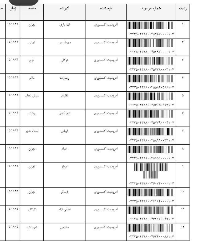 کد مرسوله ۱۲ بهمن
