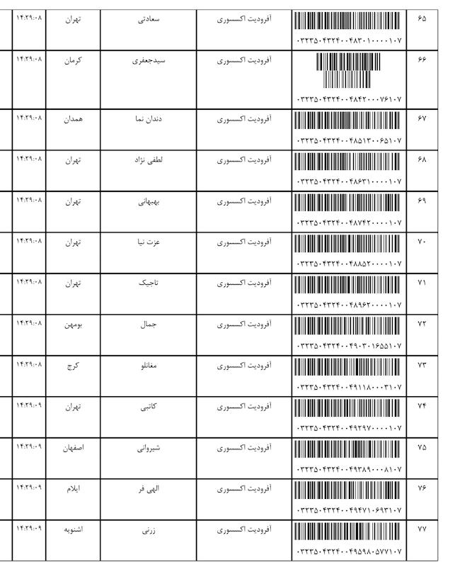 کد مرسوله ۱۸ بهمن