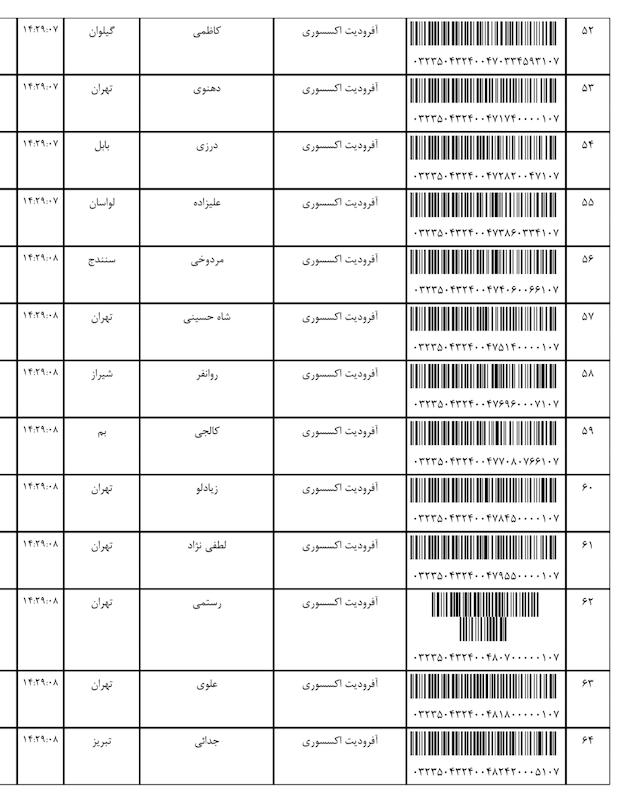 کد مرسوله ۱۸ بهمن