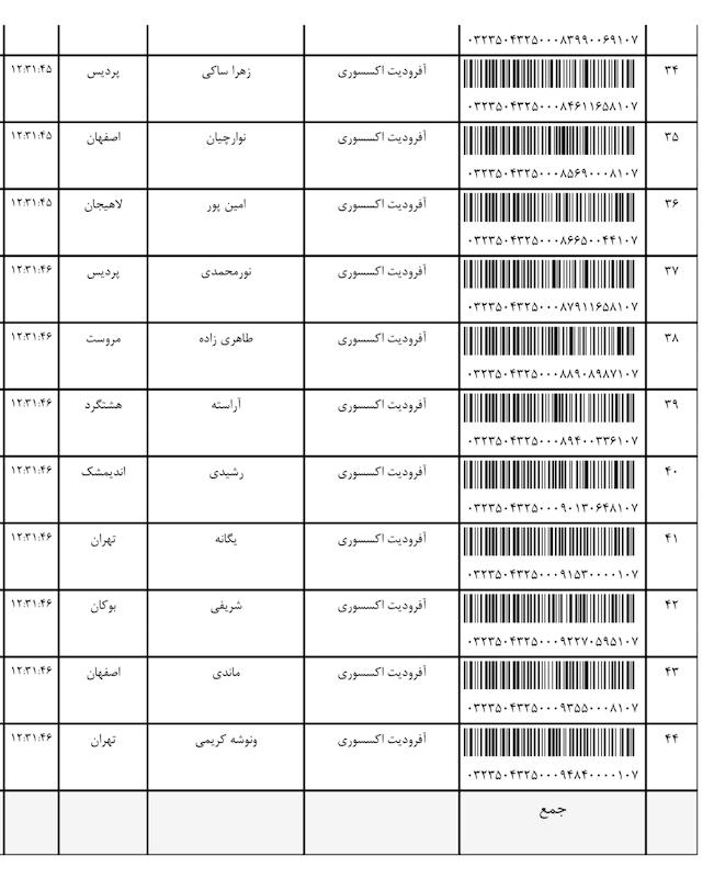 کد مرسوله ۲۶ بهمن