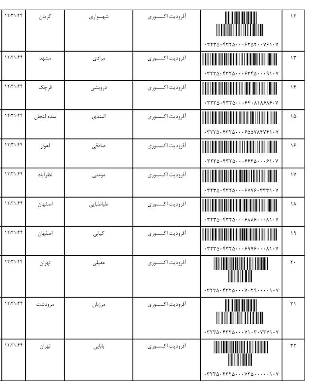 کد مرسوله ۲۶ بهمن