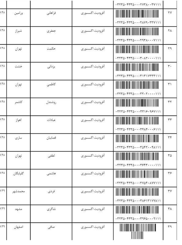 کد مرسوله ۲۹ بهمن