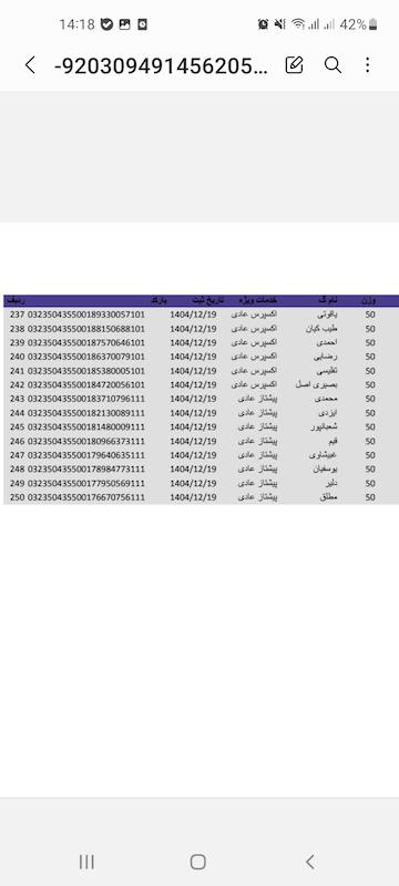 کد مرسوله ۱۹ اسفند