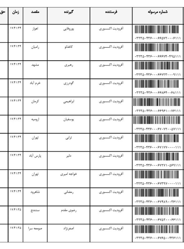 کد مرسوله ۲۴ اسفند