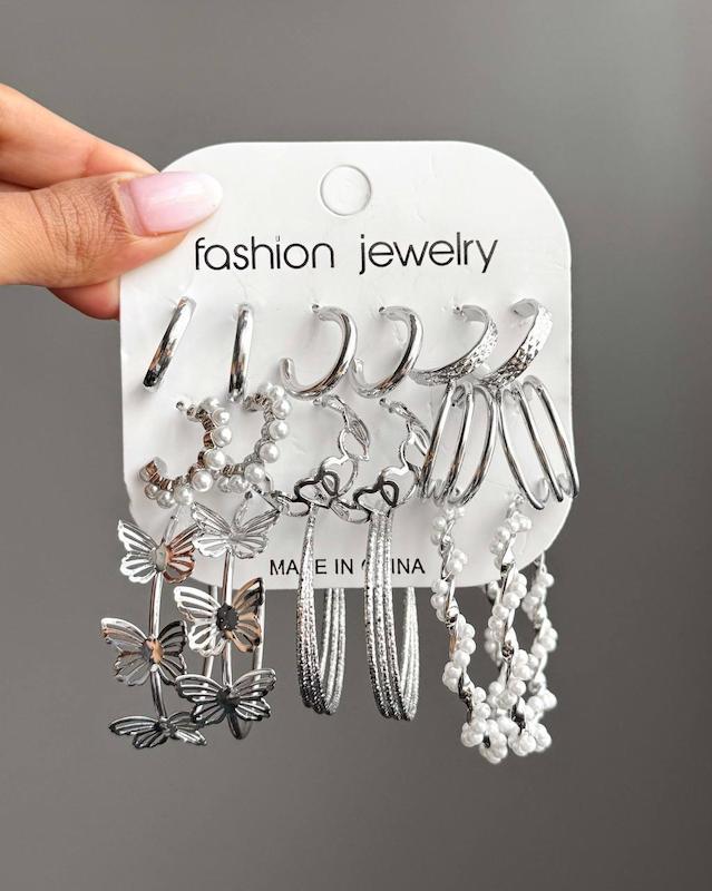 پک گوشواره باترفلای سیلور