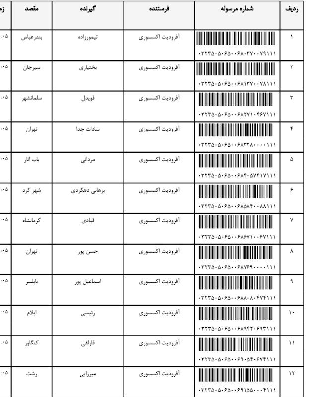 کد مرسوله ۳ خرداد