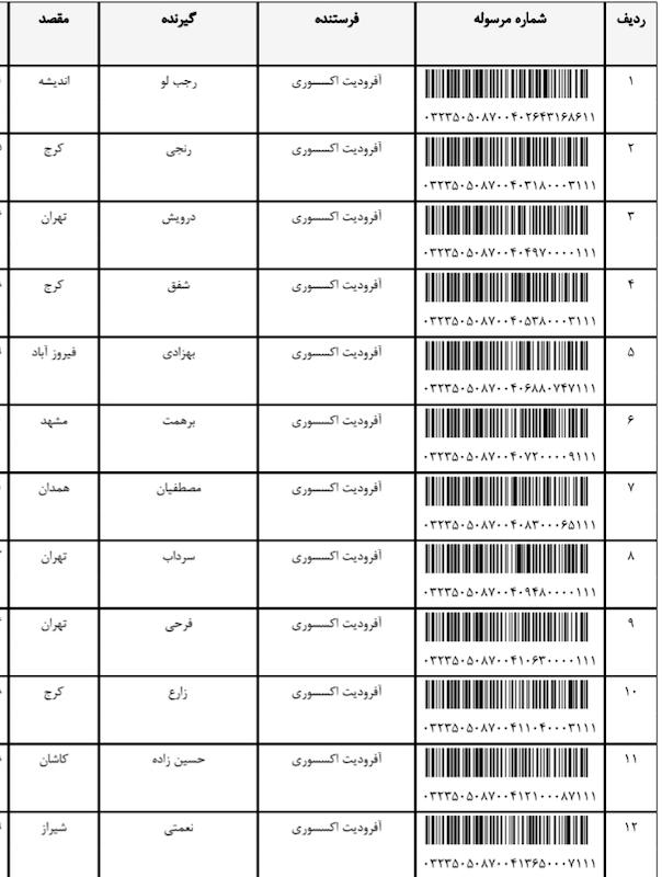 کد مرسوله ۲۴ خرداد