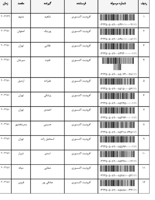 کد مرسوله ۲۷ خرداد