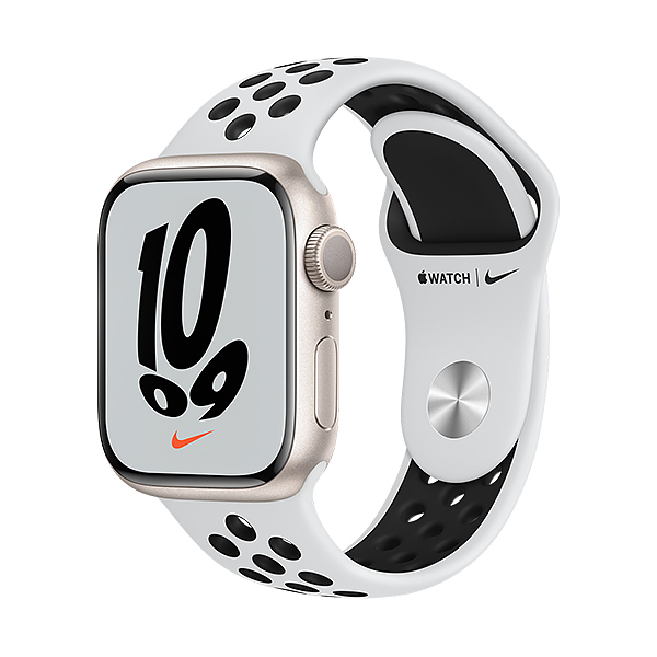 اپل واچ نایکی سری 7 آلومینیوم استارلایت با بند سفید | Apple Watch Series 7 Aluminum-White