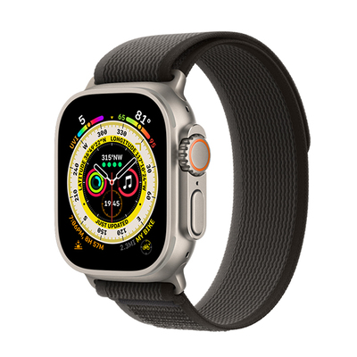 اپل واچ اولترا تیتانیومی با بند ترایل لوپ مشکی-خاکستری | Apple Watch Ultra Titanium - Black Gray Trail Loop