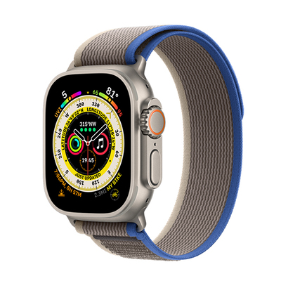 اپل واچ اولترا تیتانیومی با بند ترایل لوپ آبی-خاکستری | Apple Watch Ultra Titanium - Blue Gray Trail Loop