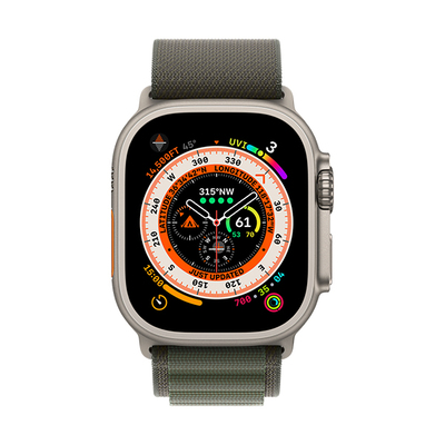 اپل واچ اولترا تیتانیومی با بند گرین آلپاین لوپ | Apple Watch Ultra Titanium - Green Loop Alpine