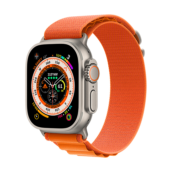 اپل واچ اولترا تیتانیومی با بند لوپ اورنج آلپاین | Apple Watch Ultra Titanium - Orange Alpine Loop