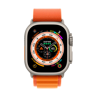 اپل واچ اولترا تیتانیومی با بند لوپ اورنج آلپاین | Apple Watch Ultra Titanium - Orange Alpine Loop