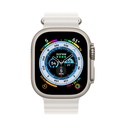 اپل واچ اولترا تیتانیومی با بند اوشن سفید | Apple Watch Ultra Titanium - White Ocean Band