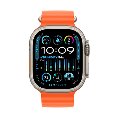 اپل واچ اولترا 2 تیتانیومی با بند اوشن نارنجی | Apple Watch Ultra 2 Titanium - Orange Ocean Band