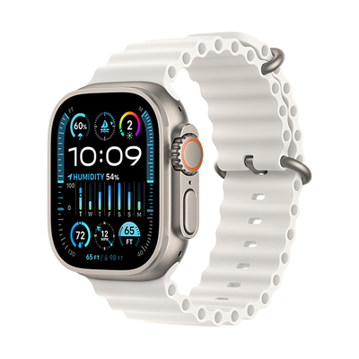 اپل واچ اولترا 2 تیتانیومی با بند اوشن سفید | Apple Watch Ultra 2 Titanium - White Ocean Band