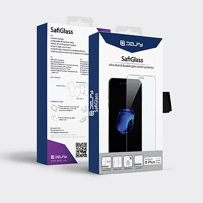 گلس آیفون 8 و 7 و 6 و 6s دلفی | DELFY - مدل SafiGlass Screen Protector