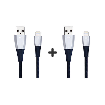 پکیج 2 عددی کابل Usb-A to Lightning  جاست موبایل | Just Mobile طول 1.5 متر - مدل dc-568si