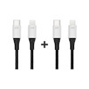 پکیج ۲ عددی کابل Usb-C to Lightning  جاست موبایل | Just Mobile طول 1.2 متر - مدل dc-612si