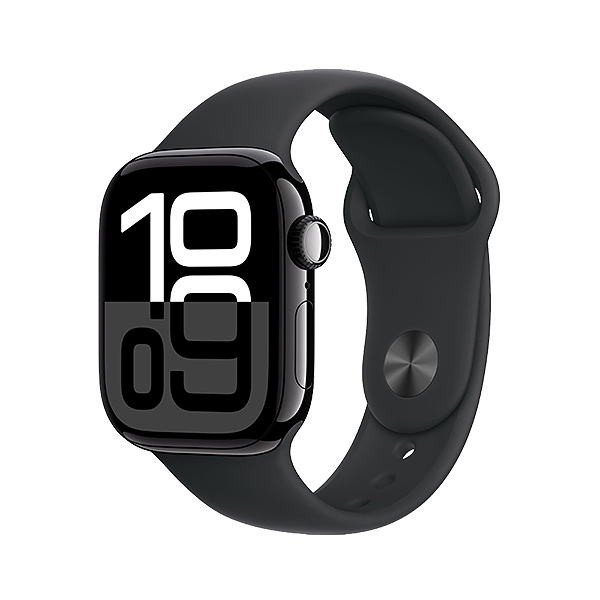 اپل واچ سری 10 آلومینیوم مشکی با بند سیلیکون مشکی | Apple Watch Series 10 Aluminum Black