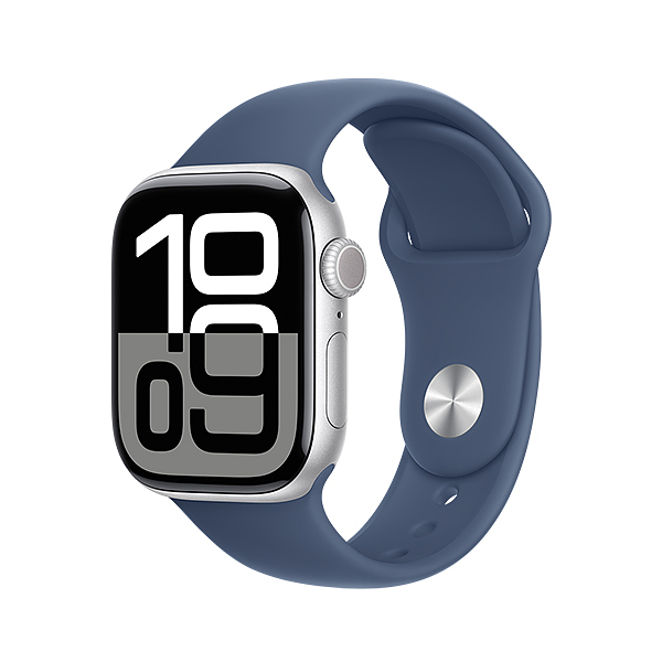 اپل واچ سری 10 آلومینیوم نقره ای با بند سیلیکون آبی | Apple Watch Series 10 Aluminum Silver