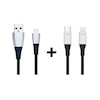 پکیج ۲ عددی کابل Usb-C to Lightning و Usb-A to Lightning جاست موبایل | Just Mobile