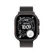 اپل واچ اولترا 3 تیتانیومی مشکی با بند میلانس لوپ مشکی | Apple Watch Ultra 3 Black Titanium -Black milanese loop Strap