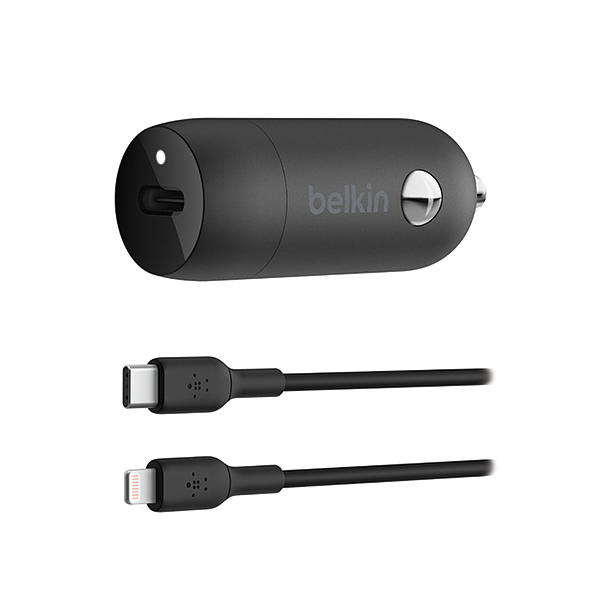 شارژر ماشین فست شارژ Usb-C 30W همراه کابل Usb-C to Lightning بلکین | Belkin - مدل cca004bt1mbk-b5