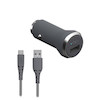 شارژر ماشین فست شارژ Usb-A 12W همراه کابل Usb-A to Usb-C 1.2m فورس پاور | Force Power - مدل fpcacac1.2mg
