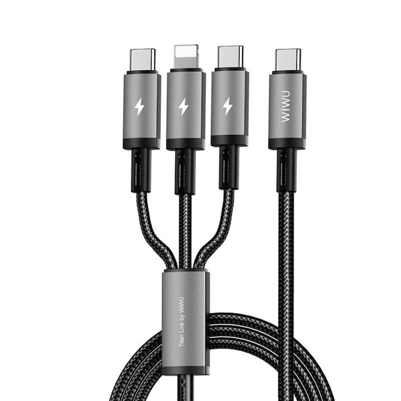 کابل ۳ در ۱ اصلی WIWU TitanLink (اپل واچ + تایپ سی + لایتنینگ)