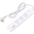 چند راهی 3 خانه ارت دار هادرون P343 با کابل 1.8 متری + شارژر USB و Type-C