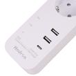 چند راهی 3 خانه ارت دار هادرون P343 با کابل 1.8 متری + شارژر USB و Type-C