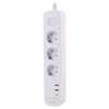 چند راهی 3 خانه ارت دار هادرون P343 با کابل 1.8 متری + شارژر USB و Type-C