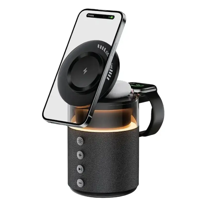 شارژر وایرلس 3 کاره و اسپیکر بلوتوث گرین لاین Green Lion 5 in 1 Wireless Charger