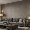 کاغذ دیواری حراجی کد 6666 طرح خطوط موجی عمودی بژ قهوه‌ای  بافت پارچه‌ای برجسته و متالیک