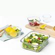 ظرف گلس لاک مربع کلاسیک واشر فیروزه ای (RP-530 -MCSD092)