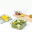 ظرف گلس لاک مستطیل کلاسیک واشر فیروزه ای (RP-533 -MCRB100)
