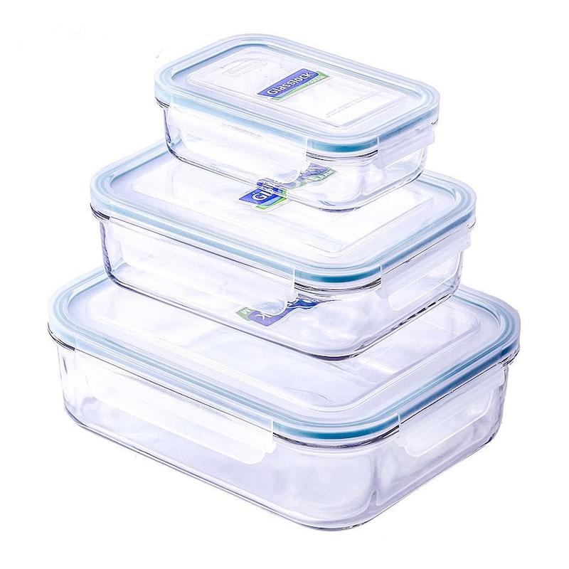 سرویس 3 تکه مستطیل کلاسیک گلس لاک واشر فيروزه ای (GL-54)