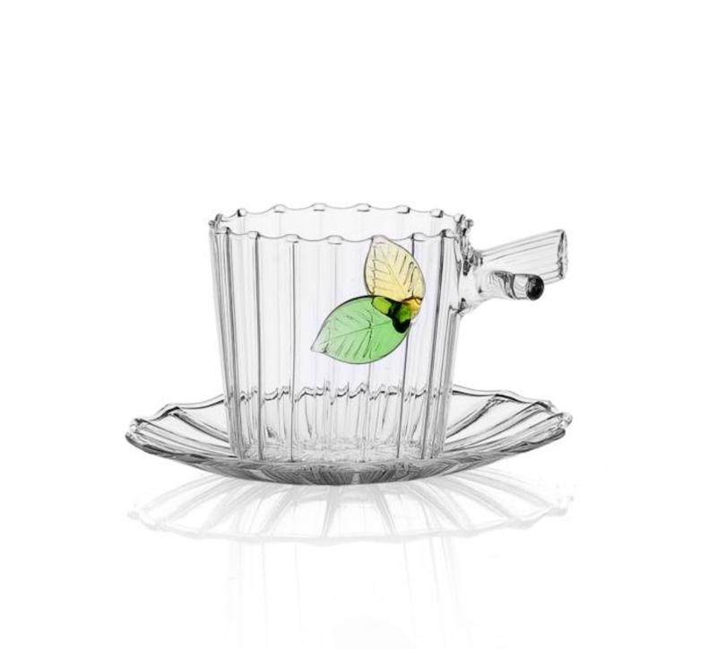 فنجان نعلبکی چای خوری ایچندورف ichendorf طرح برگ کد ۵۲۰۱۳۵