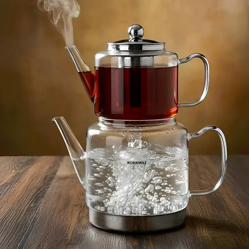 ست کتری‌قوری پیرکس کرکماز مدل بیسیک گنجایش 3 لیتر کد 1178