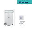 سطل زباله ۳ لیتر کلا kela مدل Monaco کد ۲۰۵۲۵