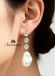 گوشواره مرواریدی آویز نگین دار  ARA 118