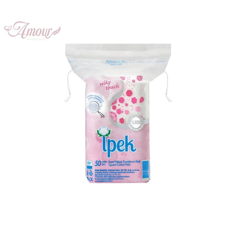 پد پاک کننده آرایش مربعی پهن ایپک Ipek Square Make up Cleaner 50pcs
