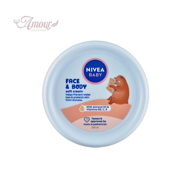 کرم سافت صورت و بدن کودک نیوا NIVEA BABY حاوی روغن بادام/ حجم ۲۰۰میل